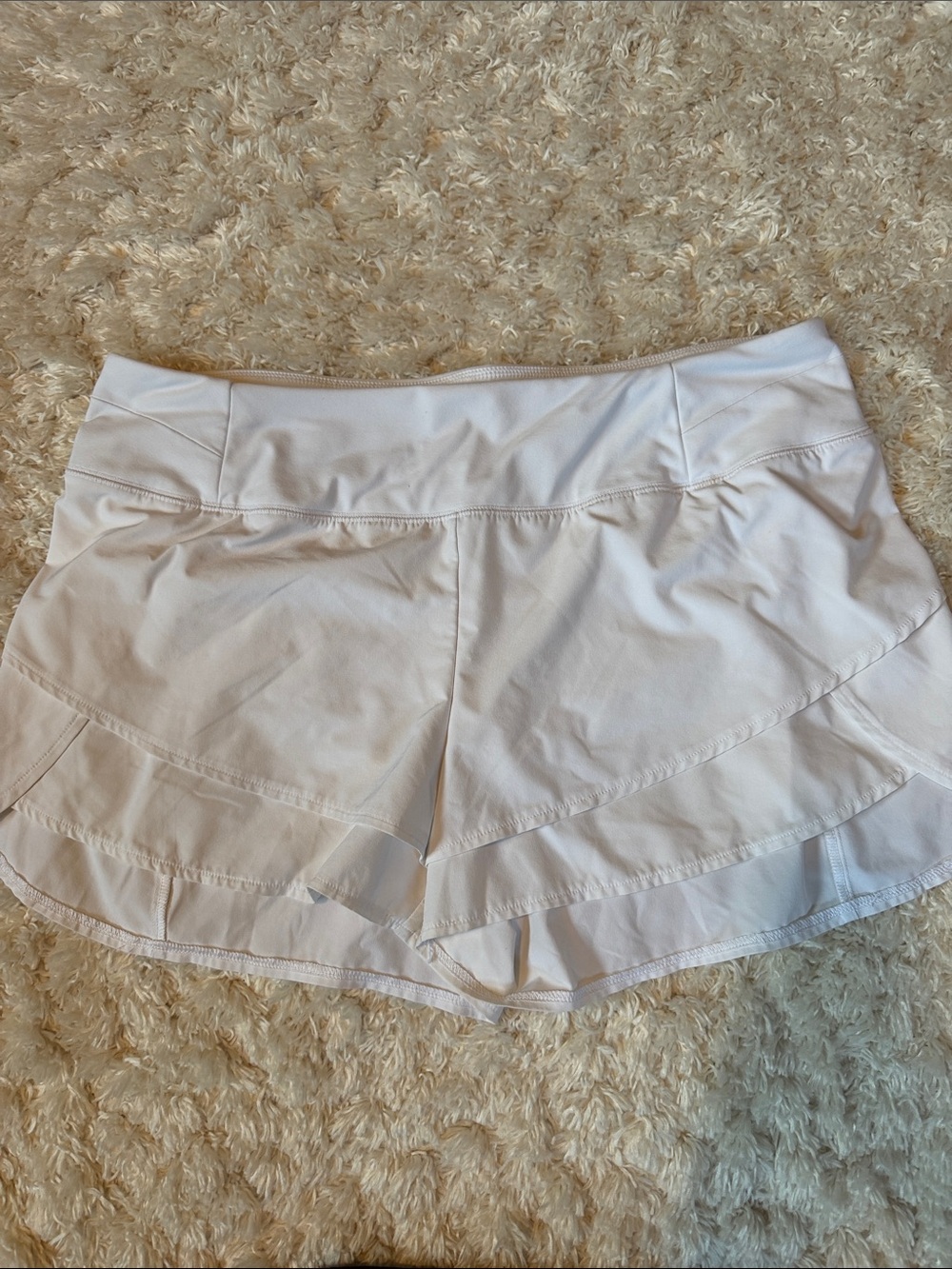 CALIA by Carrie Underwood White Athletic Short with Layered Hem
